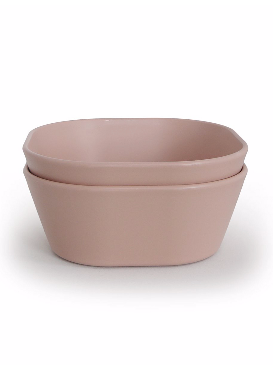 Mushie Square Dinnerware Bowl, Set of 2 (Blush)