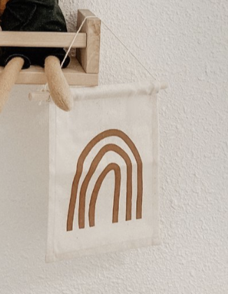 Open image in slideshow, Rust Rainbow Hang Sign Banner