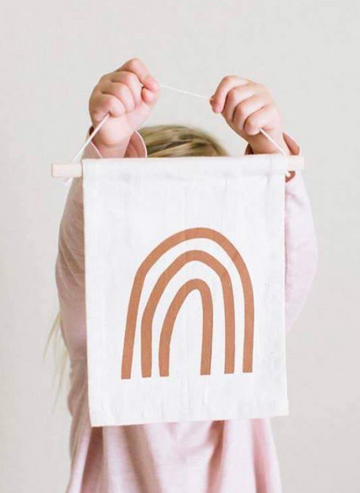 Open image in slideshow, Rust Rainbow Hang Sign Banner