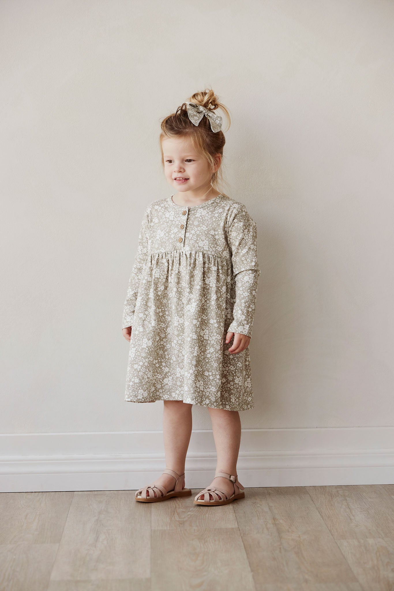 Jamie Kay-Organic Cotton Bridget Dress - Pansy-Floral-Mist Little Hazelou Jamie Kay-Organic Cotton Bridget Dress - Pansy-Floral-Mist Little Hazelou