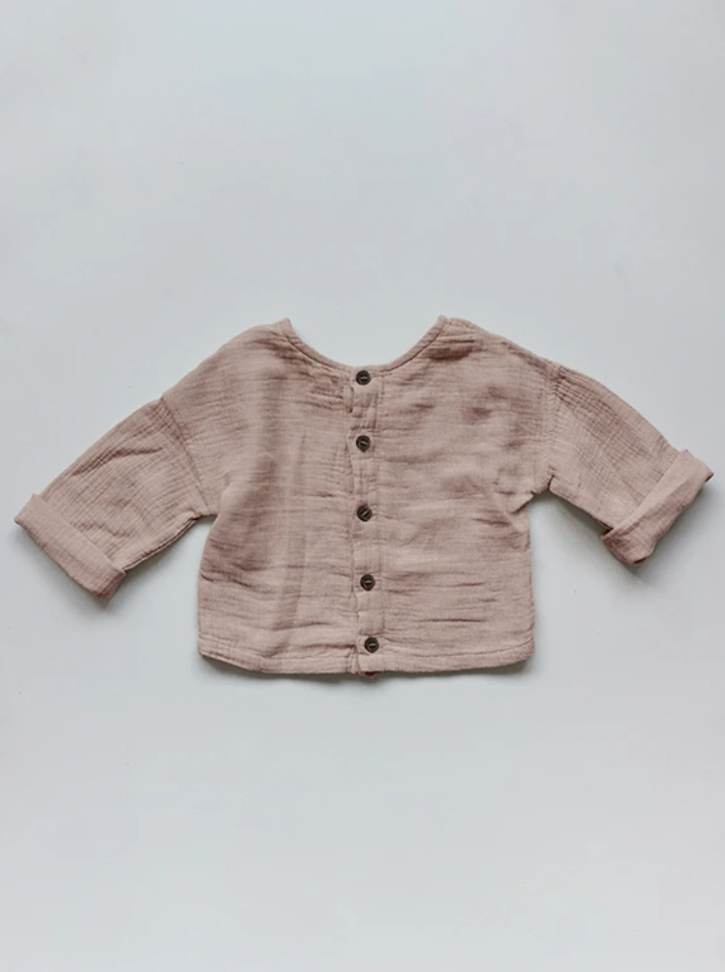 The Button Back Top Antique Rose (last one! 4/5yrs)